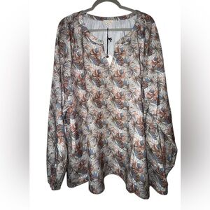 Chic Soul Plus Size 2X Floral Print Women's Top NWT
